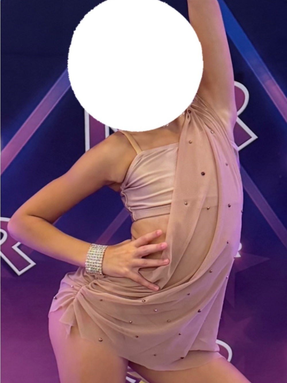 Beige Beaded Dance Costume